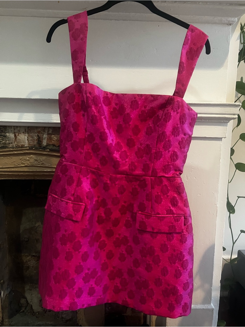 Amanda Uprichard Fuchsia Floral Jacquard Dress